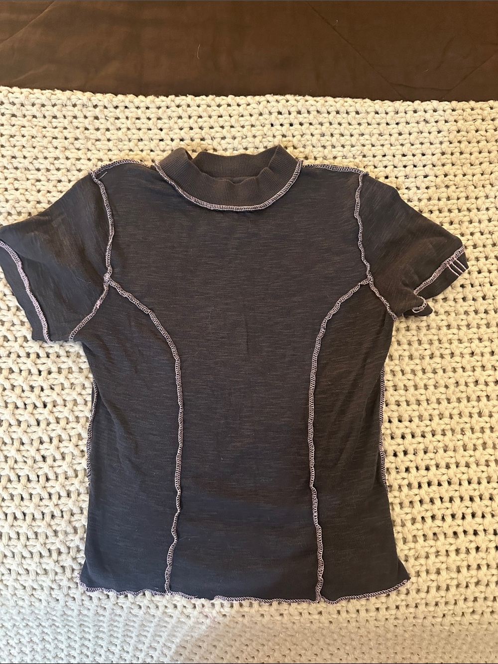 BDG Black Muscle Tee with Contrast Stitching